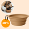Foldable water and food bowl in 1 (brown)